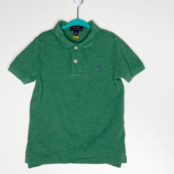 Polo Ralph Lauren Green Short Sleeve Polo Shirt Boy's Size 5 - Picture 1 of 6